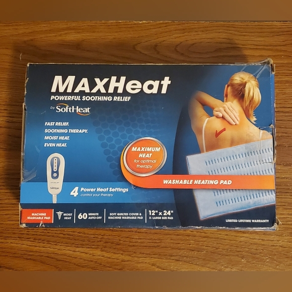 MaxHeat by SoftHeat, washable heating pad. New in Box. - Picture 10 of 15